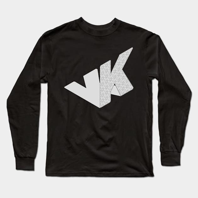 Isometric Alphabet Letter, Letter K Long Sleeve T-Shirt by PoshGeometry